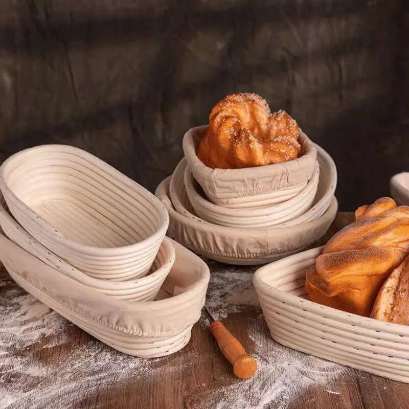 Rural bread bowl rattan basket rattan fruit basket storage basket baking utensil basket round bread fermentation basket