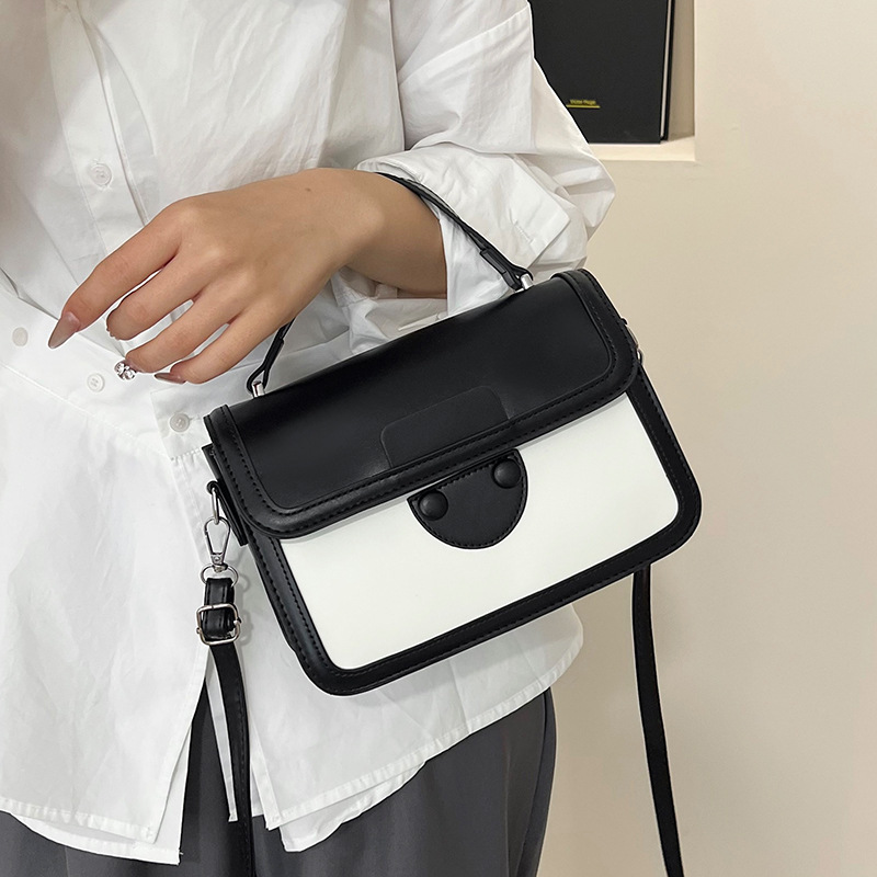 Fashionable and fashionable small square bag for women contrasting colors versatile one-shoulder armpit bag texture retro crossbody bag