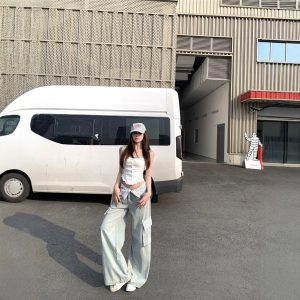 Real-life photos and real-price! Lace spliced ​​design-sensory jeans for women in spring and summer loose wide-leg lazy trousers